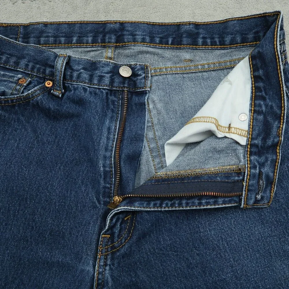 Levi's 505 Jeans Mens Size 38x34 Blue Regular Straight 100% Cotton Denim
